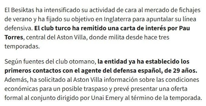 Beşiktaş, Pau Torres için resmi adım attı!
