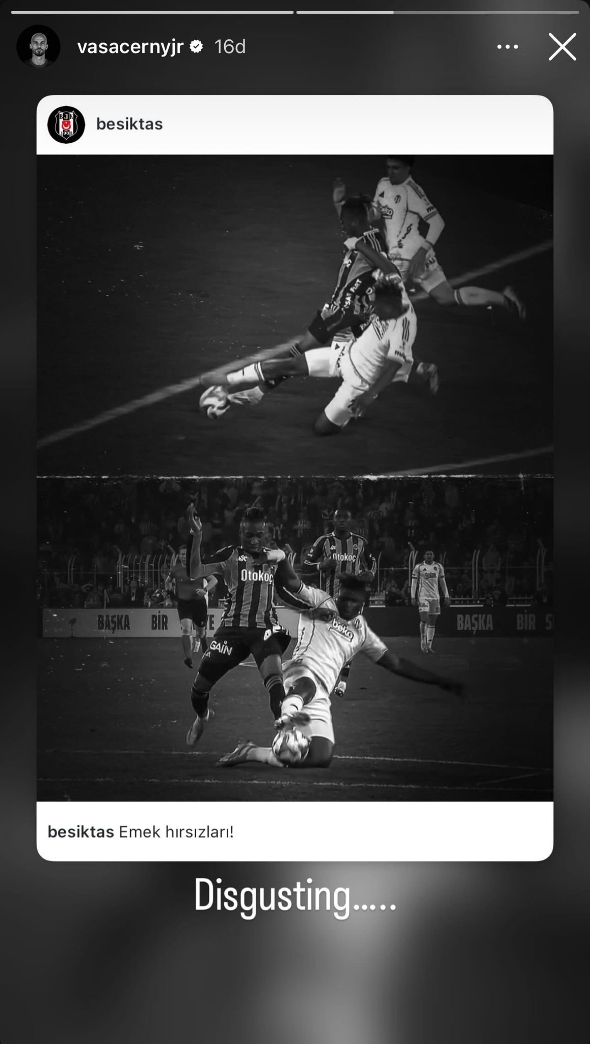 Vaclav Cernyden derbi sonrası flaş paylaşım!