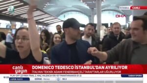 Domenico Tedesco greeted with flowers!